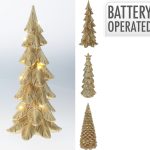XMAS TREE LED 29CM GOLD 3ASS D 759520