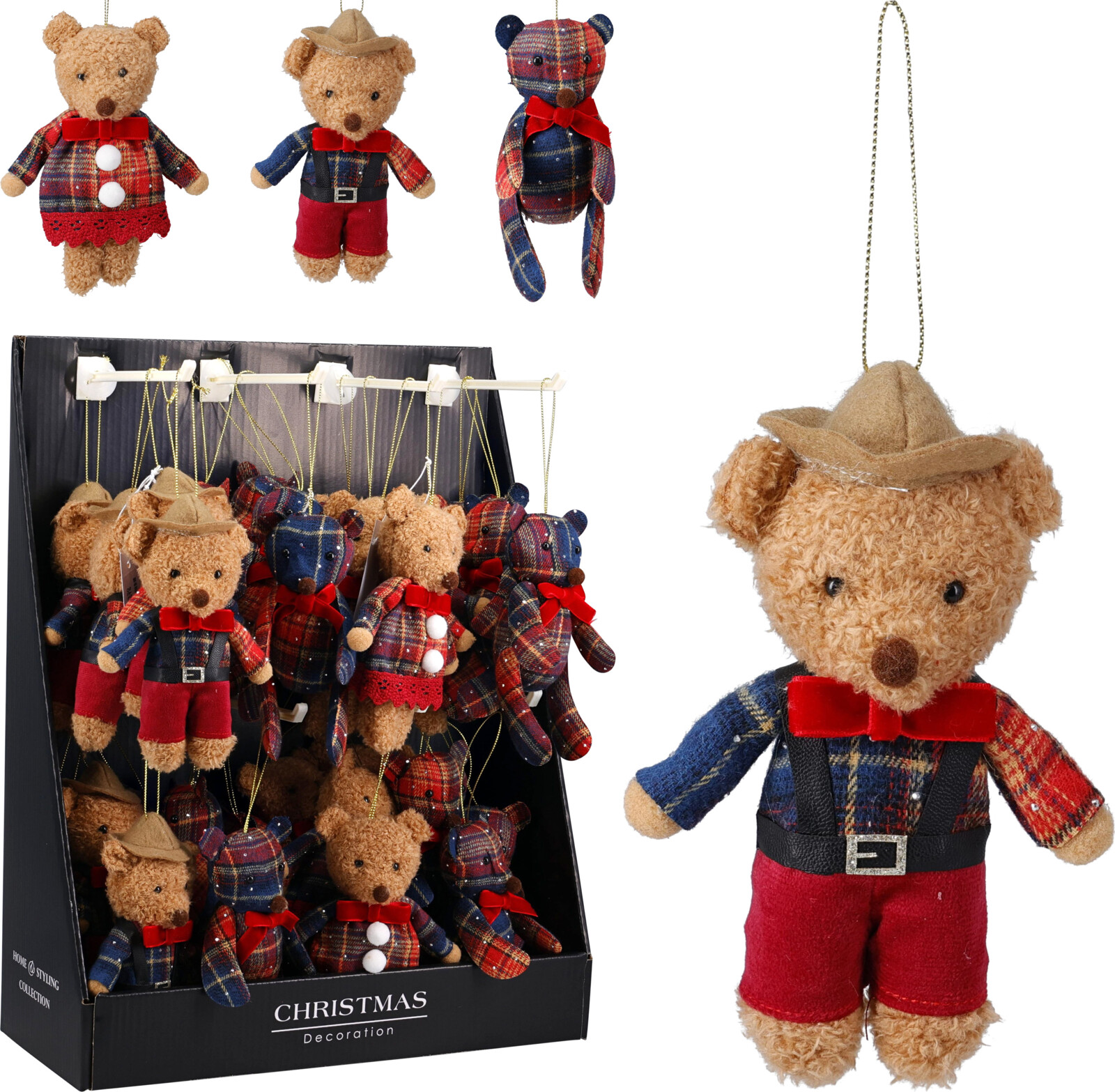 724_ABJ460330_COMPOSITION_001_-2.jpg BEAR HANGDECO 14CM 4ASS DESIGN 460330 – תמונה 1