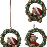 BEAR W WREATH HANGDECO 8X2X9CM 001330