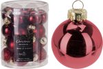 XMAS BALL 25MM 24PCS BURGUNDY