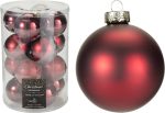 XMAS BALL 80MM S16 BURGUNDY
