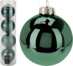 XMAS BALL 10CM 4PCS DARK GREEN
