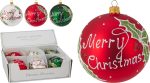 XMAS BALL GLASS 100MM 3ASS