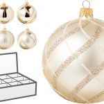 XMAS BALL GLASS 100MM 6ASS