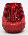 TEALIGHT HOLDER 13X15CM RED