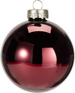 ⁦XMAS BALL 80MM S16 BURGUNDY⁩ – תמונה ⁦2⁩