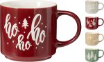 MUG STONEWARE 400ML 4ASS XMAS
